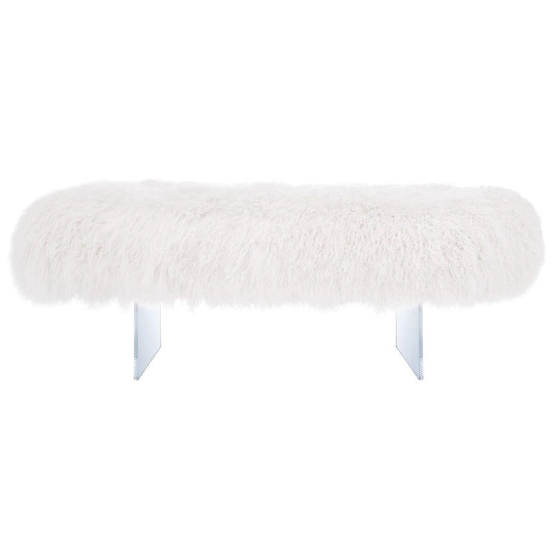 Pouffe en peau de mouton Gaetane – Repose-pieds de salon Luxe Couture