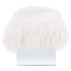 Pouffe en peau de mouton Gaetane – Repose-pieds de salon Luxe Couture