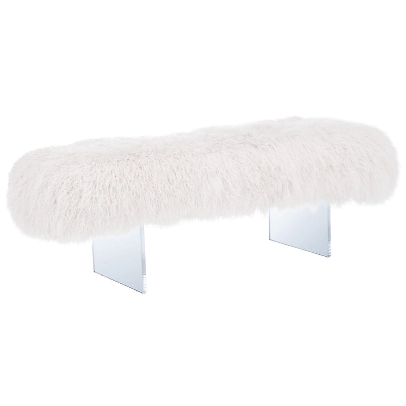 Pouffe en peau de mouton Gaetane – Repose-pieds de salon Luxe Couture