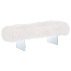 Pouffe en peau de mouton Gaetane – Repose-pieds de salon Luxe Couture
