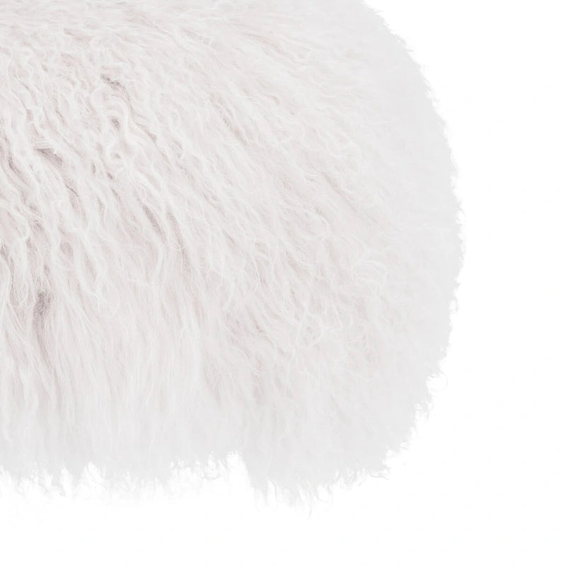 Pouffe en peau de mouton Gaetane – Repose-pieds de salon Luxe Couture