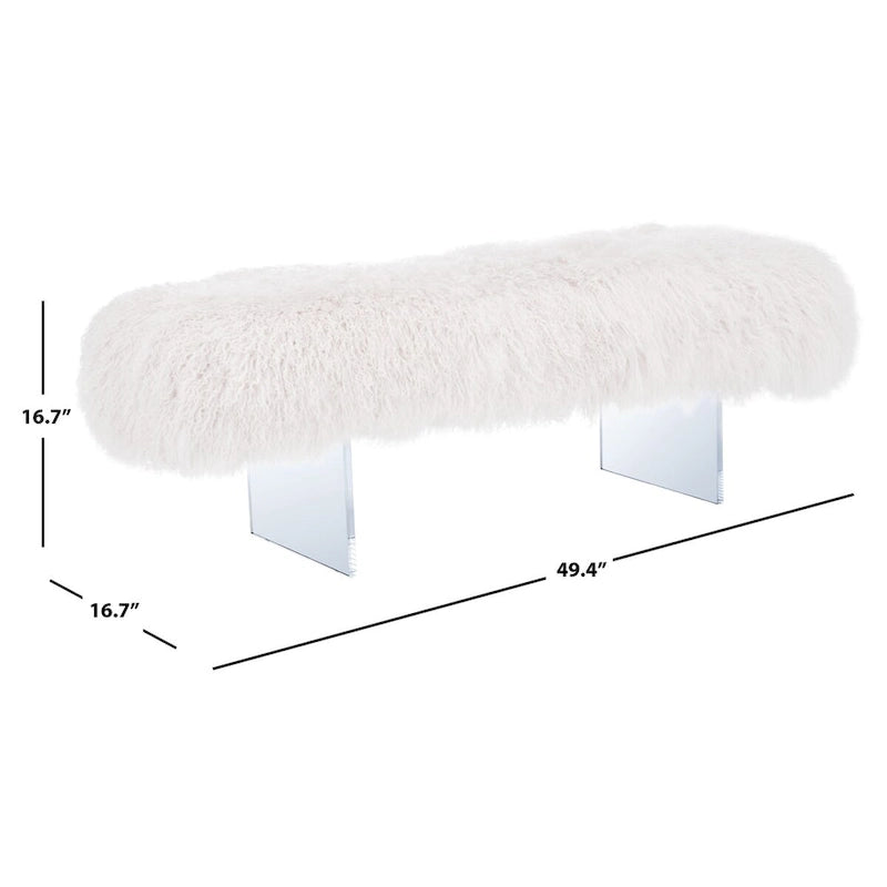 Pouffe en peau de mouton Gaetane – Repose-pieds de salon Luxe Couture