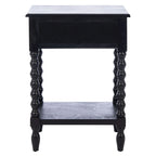 Table d'appoint de ferme avec tiroir et étagère ouverte – Pieds tournés en balustre, 48 cm L x 41 cm P x 66 cm H