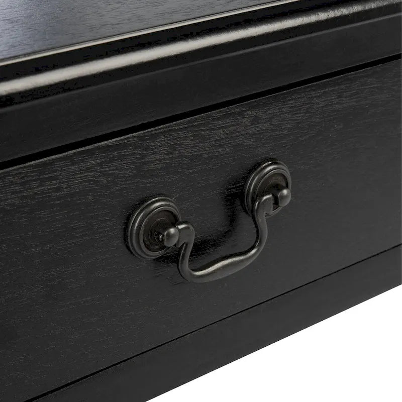 Table d'appoint de ferme avec tiroir et étagère ouverte – Pieds tournés en balustre, 48 cm L x 41 cm P x 66 cm H