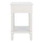 Table d'appoint de ferme avec tiroir et étagère ouverte – Pieds tournés en balustre, 48 cm L x 41 cm P x 66 cm H