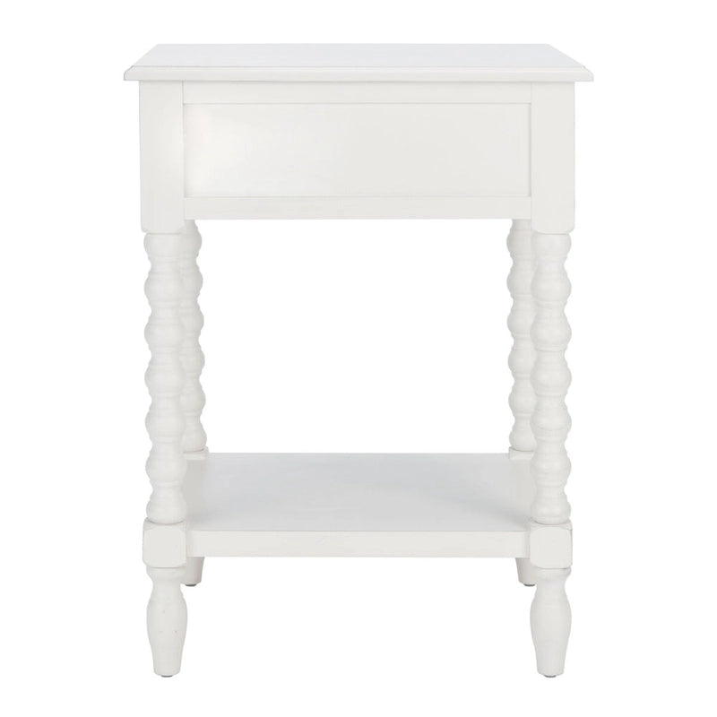 Table d'appoint de ferme avec tiroir et étagère ouverte – Pieds tournés en balustre, 48 cm L x 41 cm P x 66 cm H