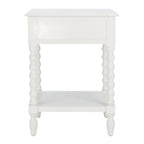 Table d'appoint de ferme avec tiroir et étagère ouverte – Pieds tournés en balustre, 48 cm L x 41 cm P x 66 cm H