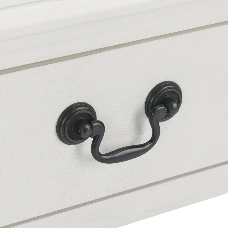 Table d'appoint de ferme avec tiroir et étagère ouverte – Pieds tournés en balustre, 48 cm L x 41 cm P x 66 cm H