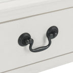 Table d'appoint de ferme avec tiroir et étagère ouverte – Pieds tournés en balustre, 48 cm L x 41 cm P x 66 cm H
