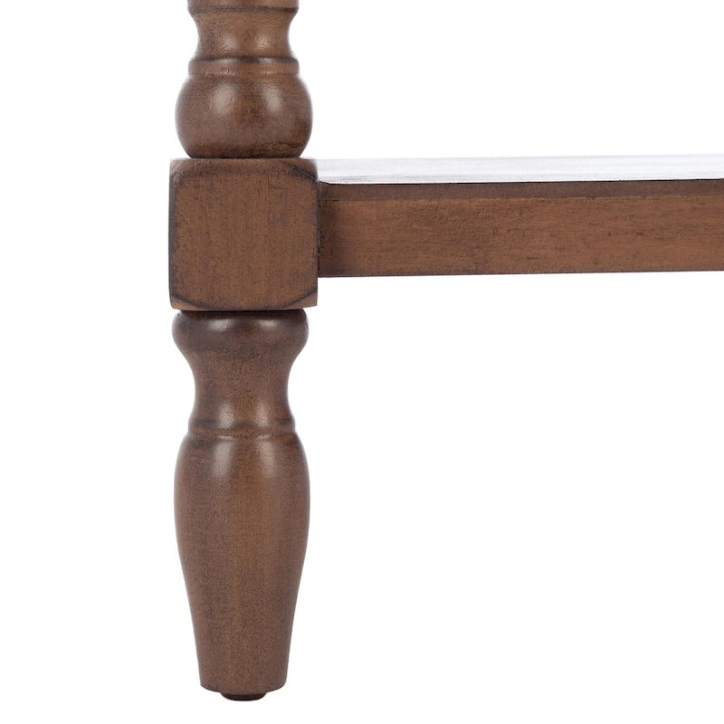 Table d'appoint de ferme avec tiroir et étagère ouverte – Pieds tournés en balustre, 48 cm L x 41 cm P x 66 cm H