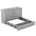Lit escamotable Queen/Full avec tiroir et un ensemble de prises de courant et ports USB