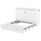 Lit escamotable Queen/Full avec tiroir et un ensemble de prises de courant et ports USB