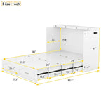 Lit escamotable Queen/Full avec tiroir et un ensemble de prises de courant et ports USB