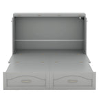Lit escamotable Queen/Full avec tiroir et un ensemble de prises de courant et ports USB