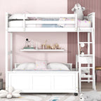 Lit superposé double sur double/double sur double avec bureau