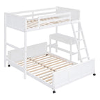 Lit superposé double sur double/double sur double avec bureau