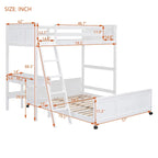 Lit superposé double sur double/double sur double avec bureau