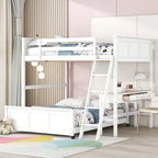 Lit superposé double sur double/double sur double avec bureau