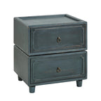 Table de chevet modulaire de transition à 2 tiroirs – Style Ferme, poignées en bronze antique, 48,3 L x 40 P x 51,4 H cm
