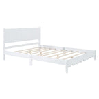 Lit plateforme en bois Queen Size avec tête de lit rectangulaire