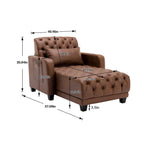 Méridienne inclinable capitonnée – Tissu polyester, Assise en mousse, Capacité 181 kg, 102x145x97 cm