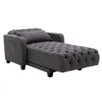 Méridienne inclinable capitonnée – Tissu polyester, Assise en mousse, Capacité 181 kg, 102x145x97 cm