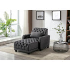 Méridienne inclinable capitonnée – Tissu polyester, Assise en mousse, Capacité 181 kg, 102x145x97 cm