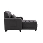 Méridienne inclinable capitonnée – Tissu polyester, Assise en mousse, Capacité 181 kg, 102x145x97 cm