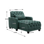 Méridienne inclinable capitonnée – Tissu polyester, Assise en mousse, Capacité 181 kg, 102x145x97 cm