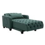 Méridienne inclinable capitonnée – Tissu polyester, Assise en mousse, Capacité 181 kg, 102x145x97 cm