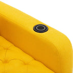 Méridienne inclinable capitonnée – Tissu polyester, Assise en mousse, Capacité 181 kg, 102x145x97 cm