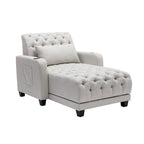 Méridienne inclinable capitonnée – Tissu polyester, Assise en mousse, Capacité 181 kg, 102x145x97 cm