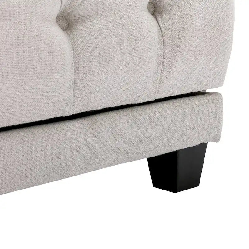 Méridienne inclinable capitonnée – Tissu polyester, Assise en mousse, Capacité 181 kg, 102x145x97 cm