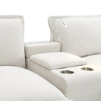 Canapé d'angle en chenille avec port USB et accoudoirs carrés, style moderne du milieu du siècle - 109 x 57