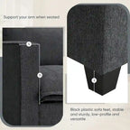 Canapé d'angle en chenille avec port USB et accoudoirs carrés, style moderne du milieu du siècle - 109 x 57