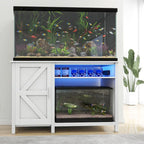 Meuble d'aquarium de 52 pouces de large pour aquariums de 55-75 gallons avec bande lumineuse RVB