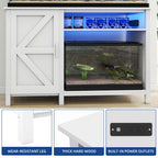 Meuble d'aquarium de 52 pouces de large pour aquariums de 55-75 gallons avec bande lumineuse RVB