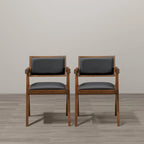 Chaises de salle à manger contemporaines Sandy en similicuir noir (lot de 2)
