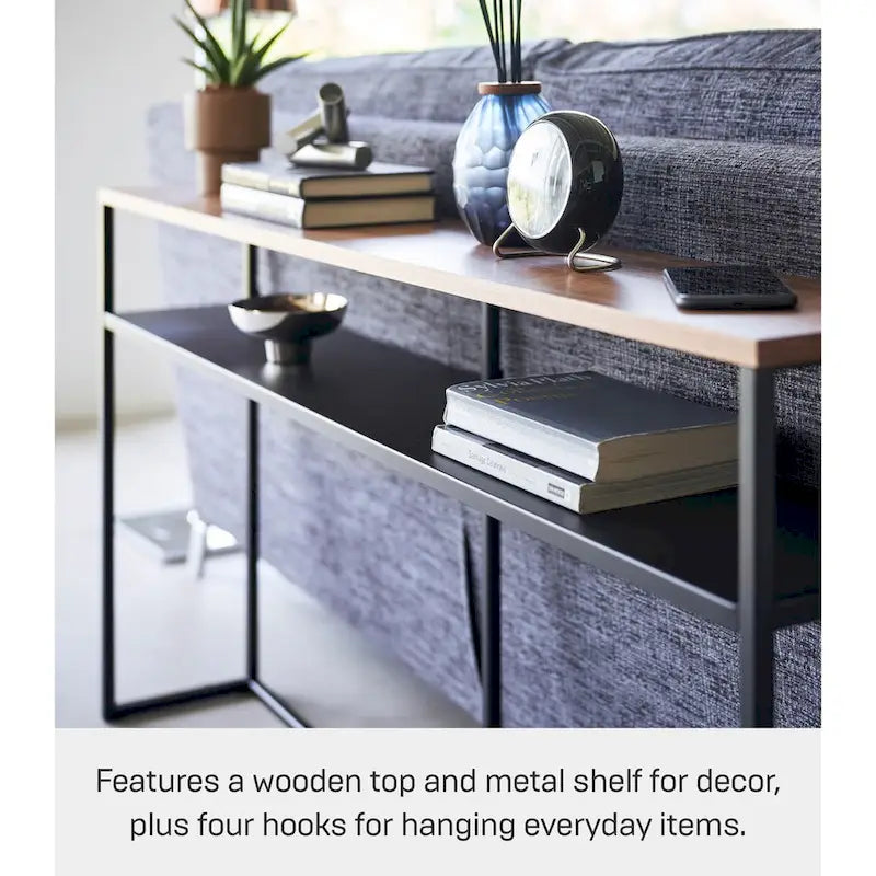 Longue table console – Acier avec étagère, 126 cm (L) x 20 cm (l) x 65 cm (H)