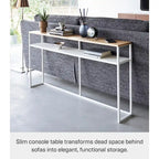Longue table console – Acier avec étagère, 126 cm (L) x 20 cm (l) x 65 cm (H)