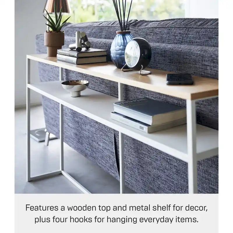 Longue table console – Acier avec étagère, 126 cm (L) x 20 cm (l) x 65 cm (H)