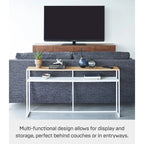 Longue table console – Acier avec étagère, 126 cm (L) x 20 cm (l) x 65 cm (H)