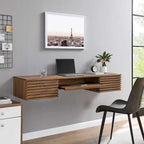 Support mural en bois pour bureau