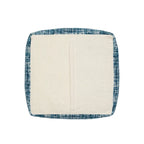 Pouffe ottoman 45 cm bleu en mélange de polyester – Repose-pieds compact pour salon