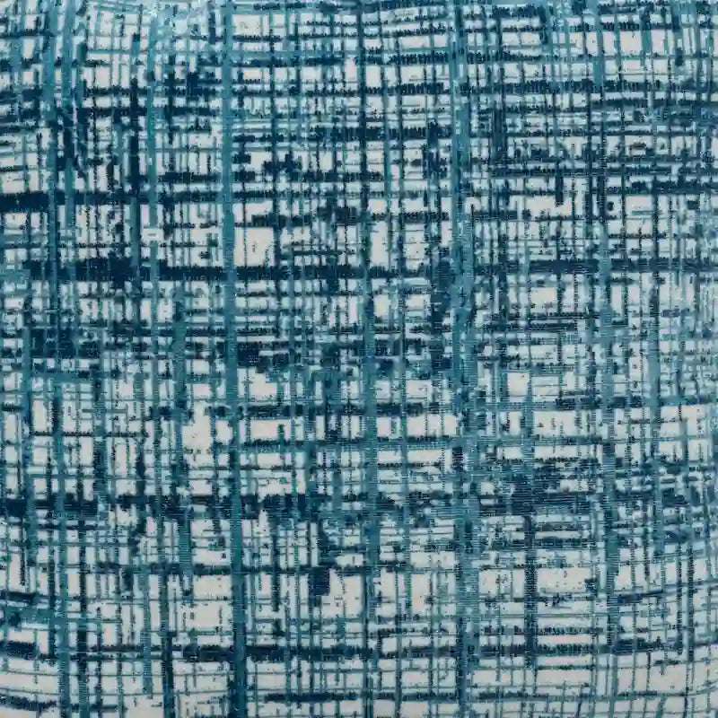 Pouffe ottoman 45 cm bleu en mélange de polyester – Repose-pieds compact pour salon