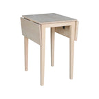 Petite table de salle à manger à abattants de style Shaker – Bois d'hévéa massif, 36W x 22D x 29H po, Plusieurs finitions