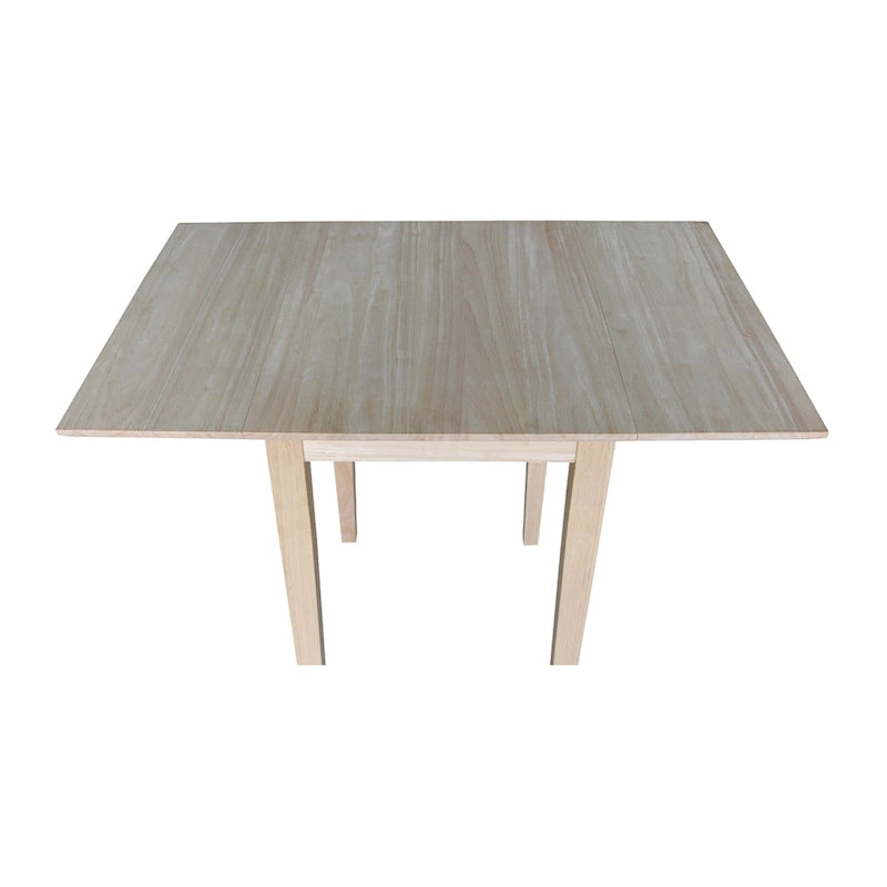 Petite table de salle à manger à abattants de style Shaker – Bois d'hévéa massif, 36W x 22D x 29H po, Plusieurs finitions
