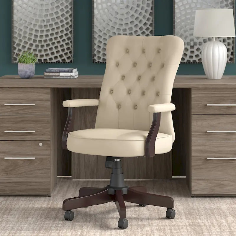 Cabot High Back Tufted Office Chair with Arms by Bush Furniture