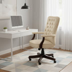 Chaise de bureau capitonnée à dossier haut Cabot avec accoudoirs – Fauteuil de bureau de direction