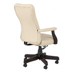 Chaise de bureau capitonnée à dossier haut Cabot avec accoudoirs – Fauteuil de bureau de direction